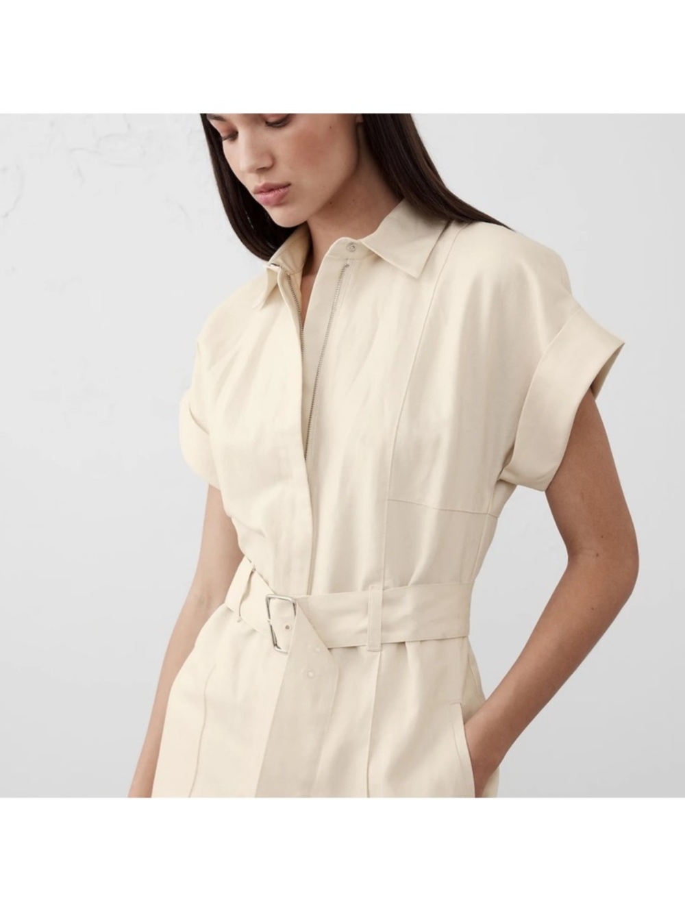 Banana Republic Belted Linen Blend Jumpsuit | Size XS petite